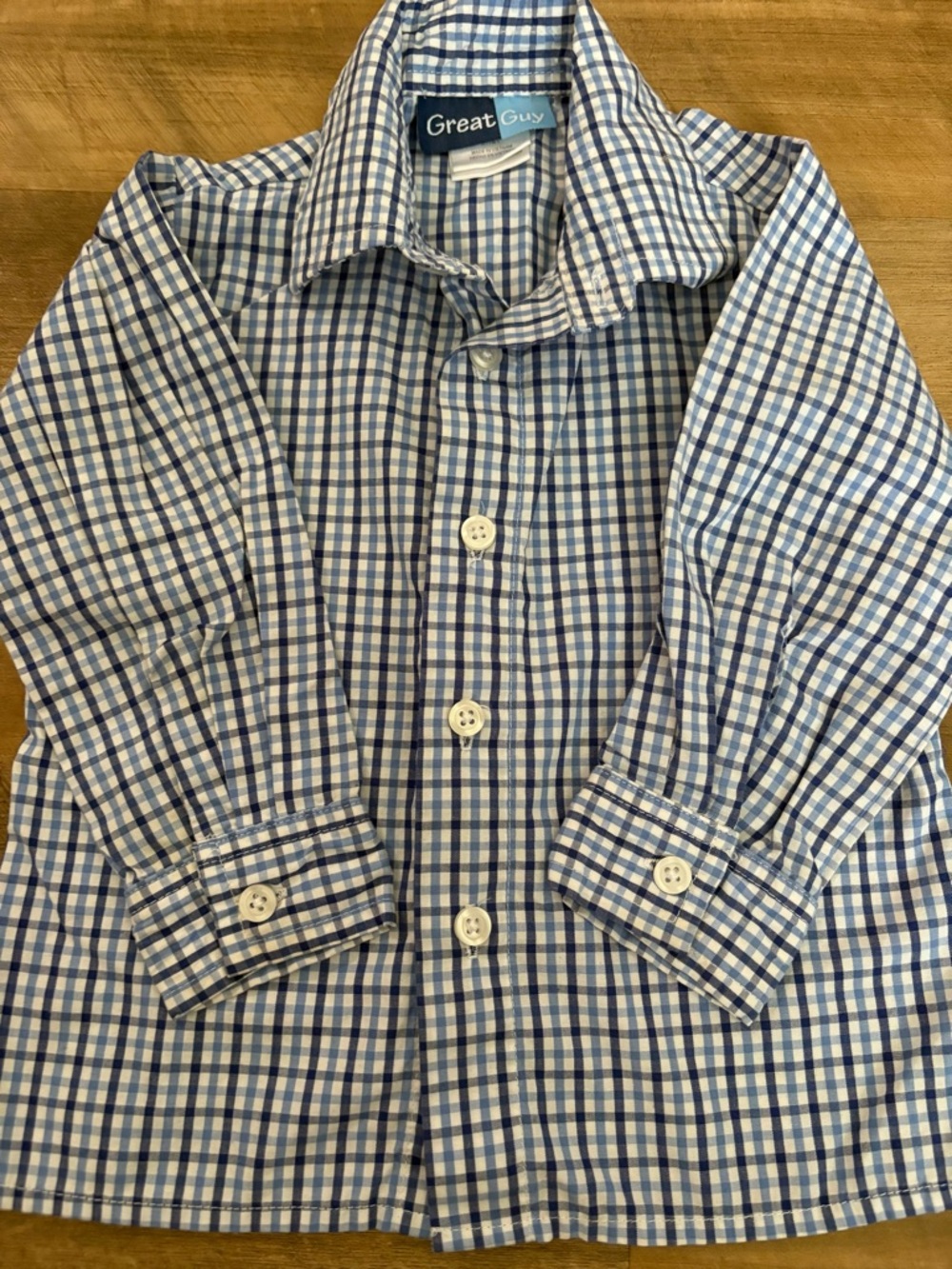 Great Guy Boys' Blue Plaid Button-Up Shirt